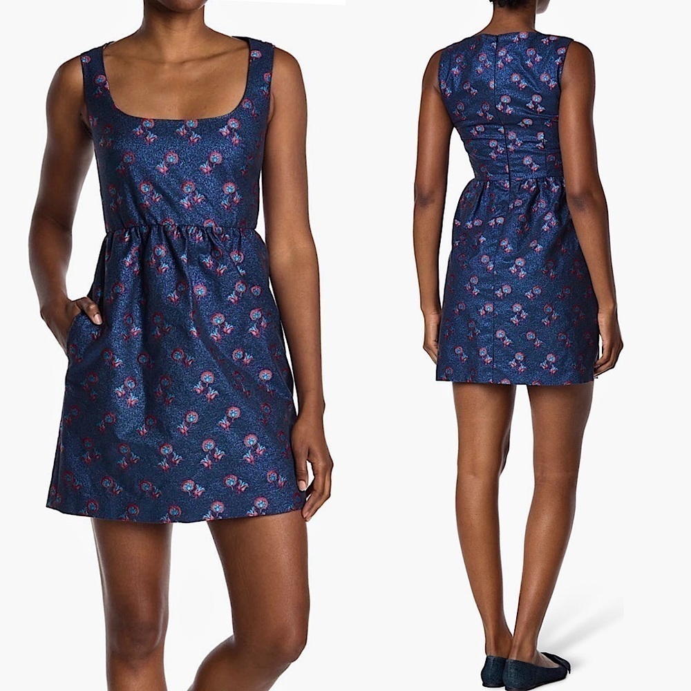 NWT VALENTINO Sparkle Floral‎ Embroidered Jacquard Sleeveless Scoop Neck Dress